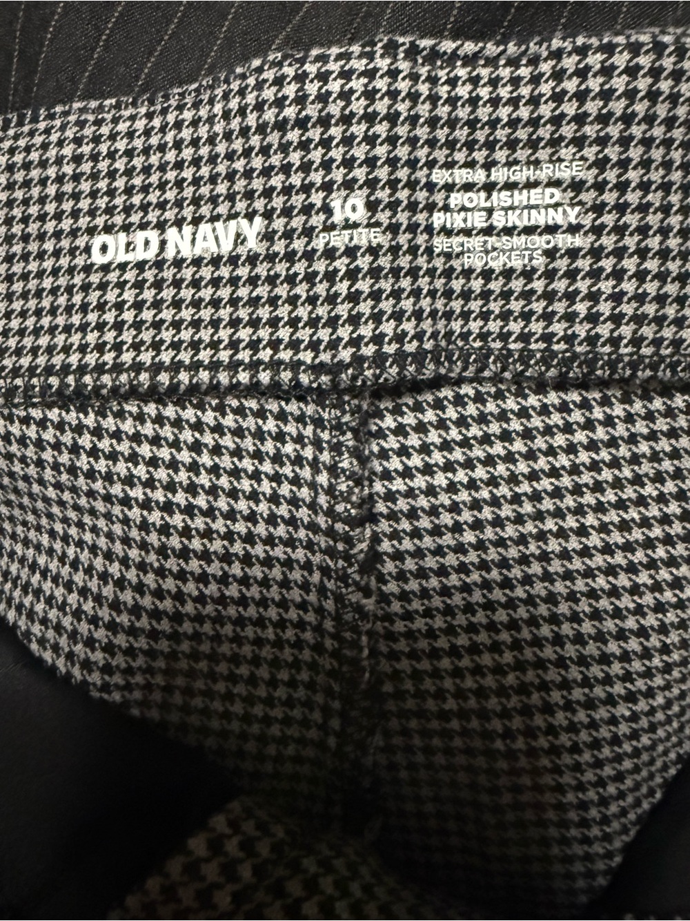 Petite Old Navy Pixie Skinny Houndstooth Pants - Black & White